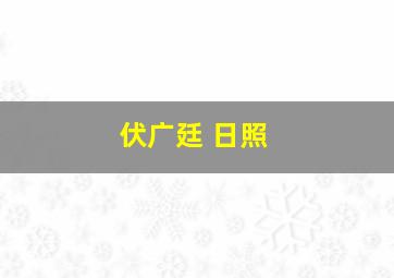 伏广廷 日照